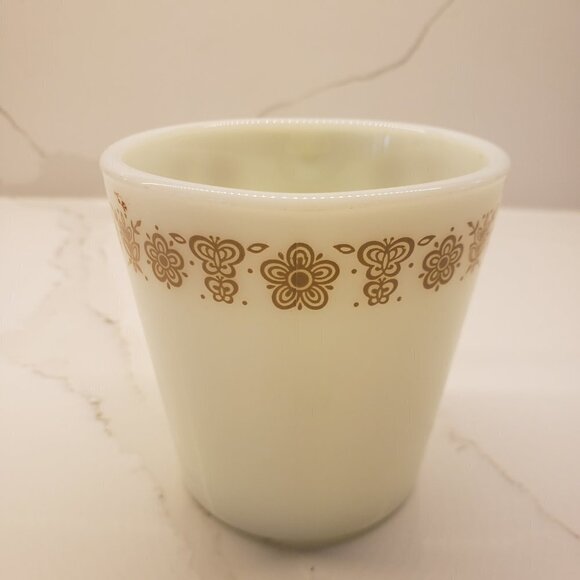 Vintage Pyrex White Golden Butterfly Around Rim Gold Coffee/Tea Cup - Picture 2 of 6